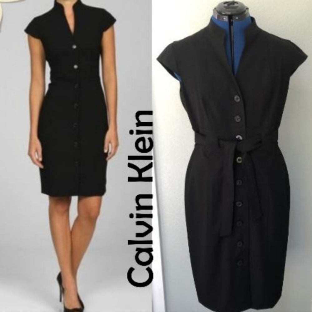Calvin Klein Black Button-Down Dress